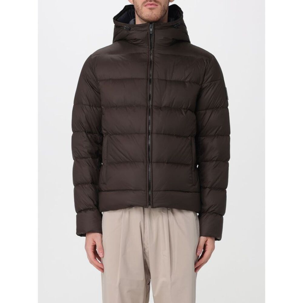 Fay Men Hooded Quilted Nylon Short Puffer Jacket Fay With Zip Closure